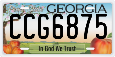 GA license plate CCG6875