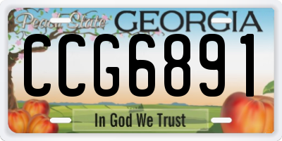 GA license plate CCG6891