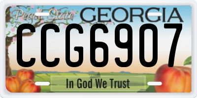 GA license plate CCG6907