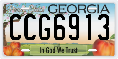 GA license plate CCG6913