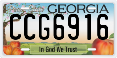 GA license plate CCG6916