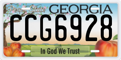 GA license plate CCG6928