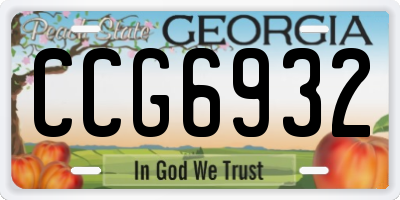 GA license plate CCG6932