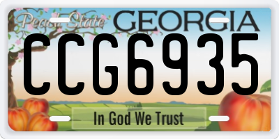 GA license plate CCG6935