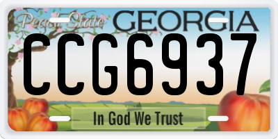 GA license plate CCG6937