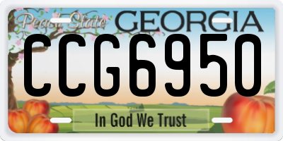 GA license plate CCG6950
