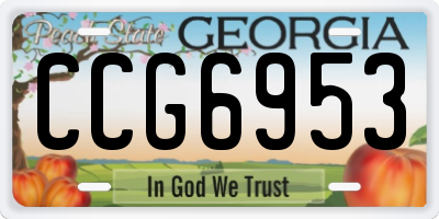 GA license plate CCG6953