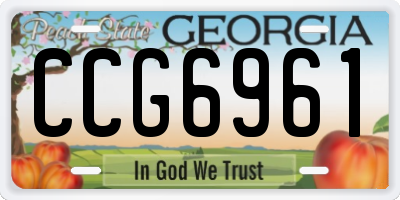 GA license plate CCG6961