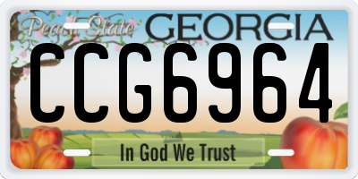 GA license plate CCG6964