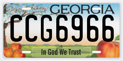 GA license plate CCG6966