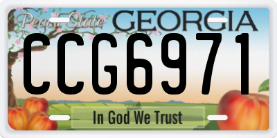 GA license plate CCG6971