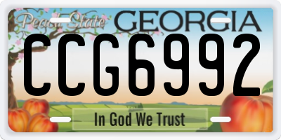 GA license plate CCG6992