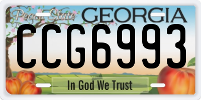 GA license plate CCG6993