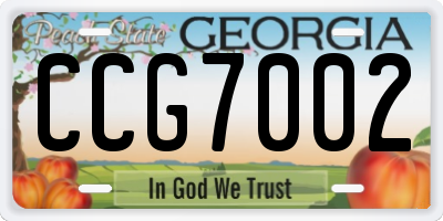 GA license plate CCG7002