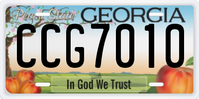 GA license plate CCG7010