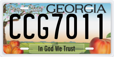GA license plate CCG7011