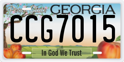 GA license plate CCG7015