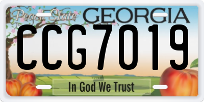 GA license plate CCG7019