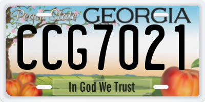 GA license plate CCG7021