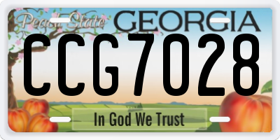 GA license plate CCG7028