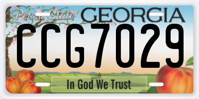 GA license plate CCG7029