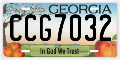GA license plate CCG7032