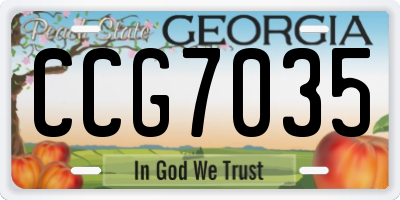GA license plate CCG7035