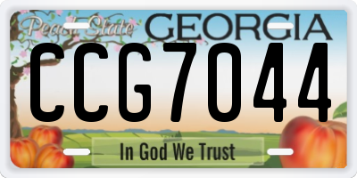 GA license plate CCG7044