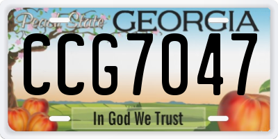 GA license plate CCG7047