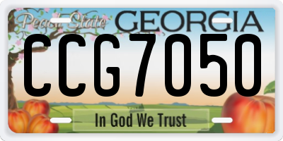 GA license plate CCG7050