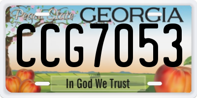 GA license plate CCG7053