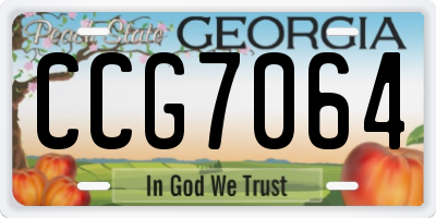 GA license plate CCG7064