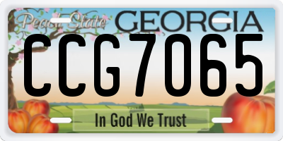 GA license plate CCG7065