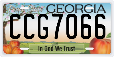 GA license plate CCG7066