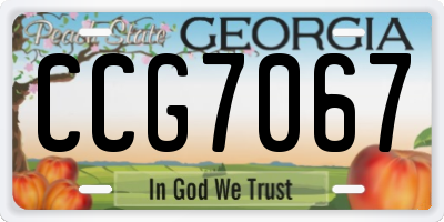 GA license plate CCG7067