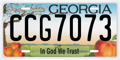 GA license plate CCG7073