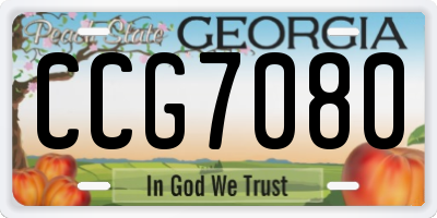 GA license plate CCG7080
