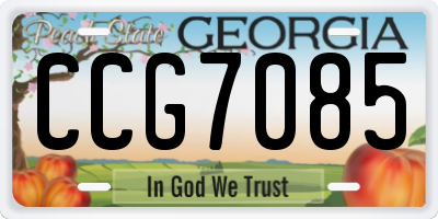 GA license plate CCG7085