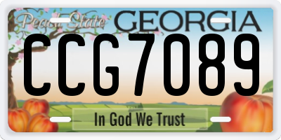 GA license plate CCG7089