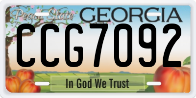 GA license plate CCG7092