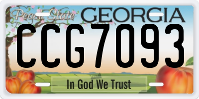GA license plate CCG7093