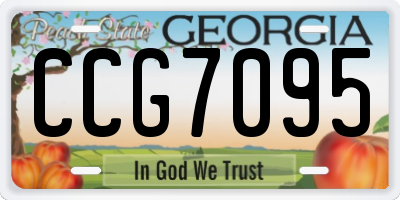 GA license plate CCG7095