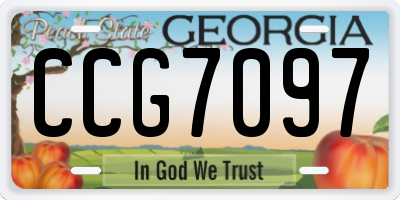 GA license plate CCG7097