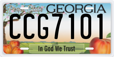 GA license plate CCG7101