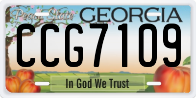 GA license plate CCG7109