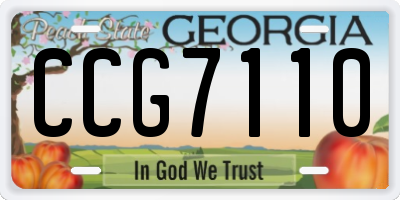 GA license plate CCG7110