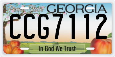 GA license plate CCG7112