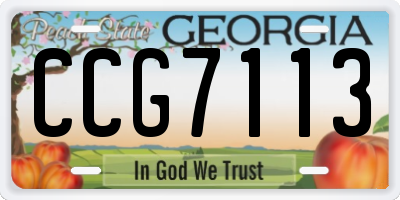 GA license plate CCG7113