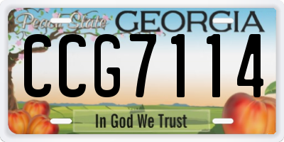 GA license plate CCG7114