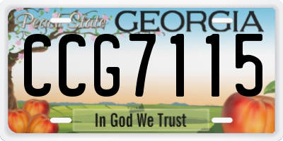 GA license plate CCG7115